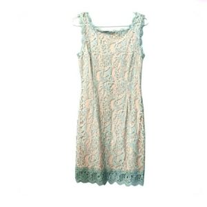 Soieblu [Zulily] Pastel Lace Sleeveless Dress Medium